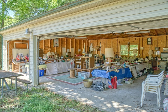 view of garage