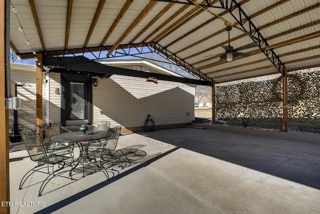 view of patio / terrace featuring ceiling fan