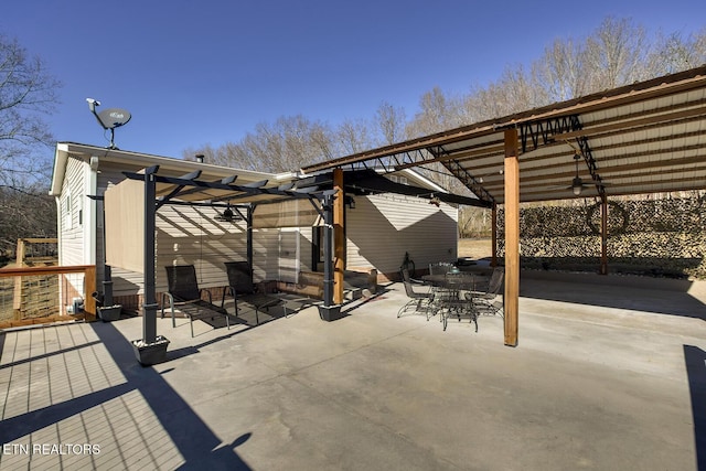 view of patio with a pergola