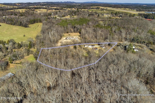 aerial view featuring a rural view