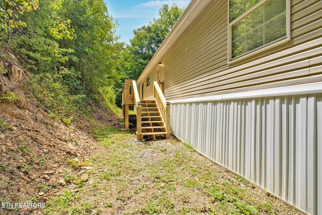 exterior space with a wooden deck