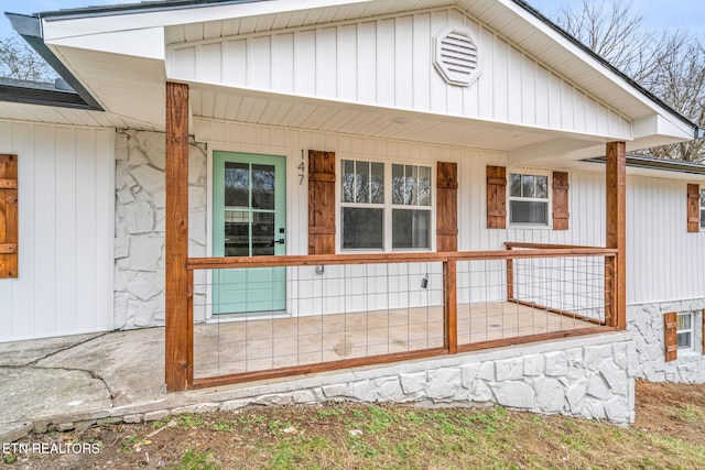 exterior space with covered porch