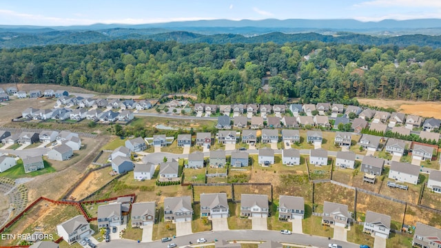 bird's eye view featuring a mountain view