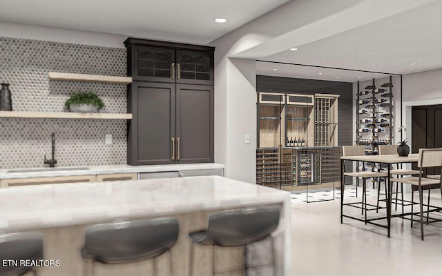 kitchen with backsplash and sink