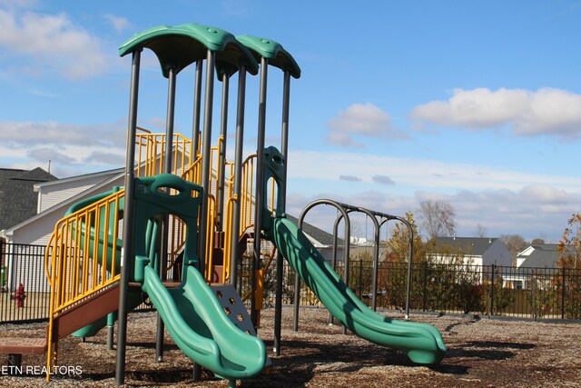 community play area with fence