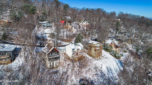 view of snowy aerial view