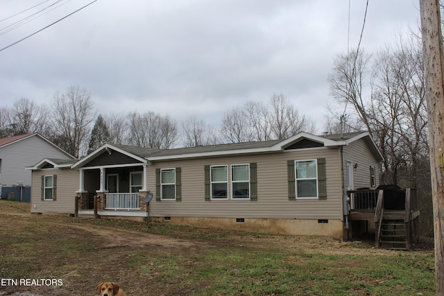 exterior space with covered porch