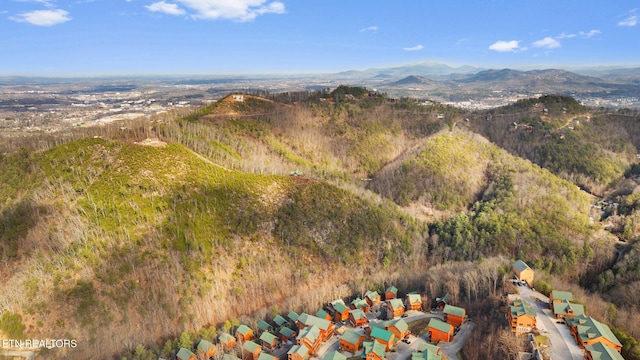 bird's eye view with a mountain view