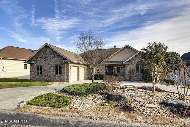 view of front of home with a garage