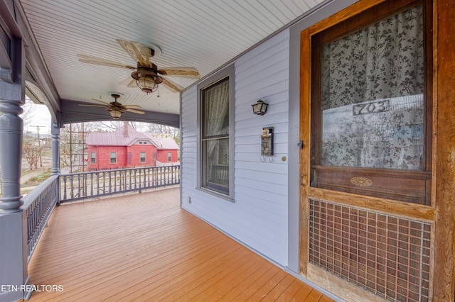 deck featuring covered porch