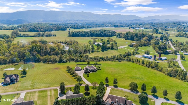 birds eye view of property featuring a mountain view