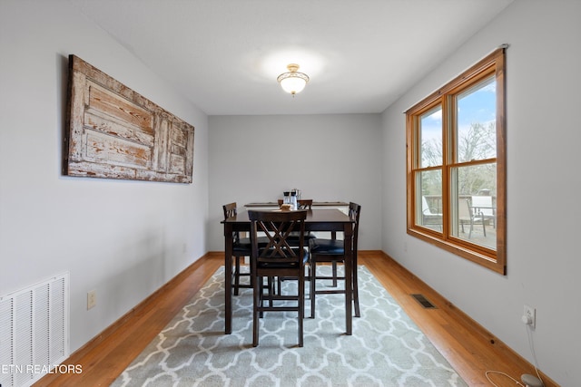 dining room featuring light hardwood / wood-style flooring