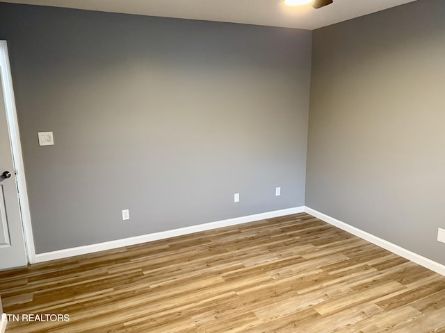 unfurnished room featuring light wood-type flooring