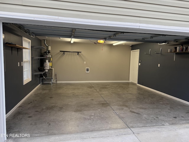 garage with gas water heater