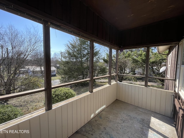 view of unfurnished sunroom