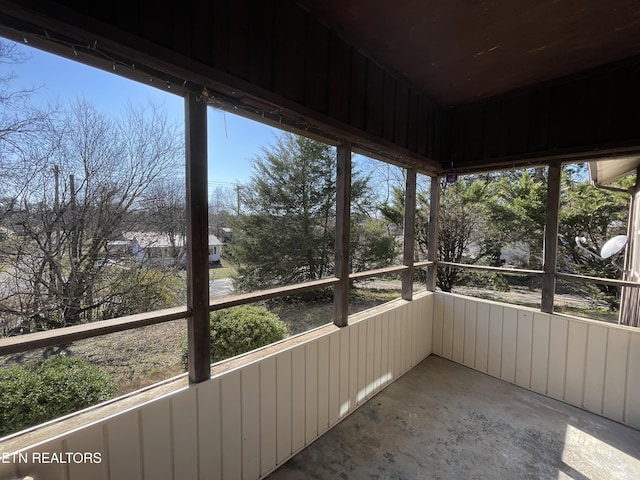 view of unfurnished sunroom