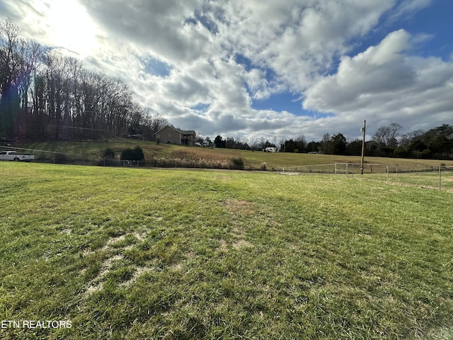 view of yard with a rural view