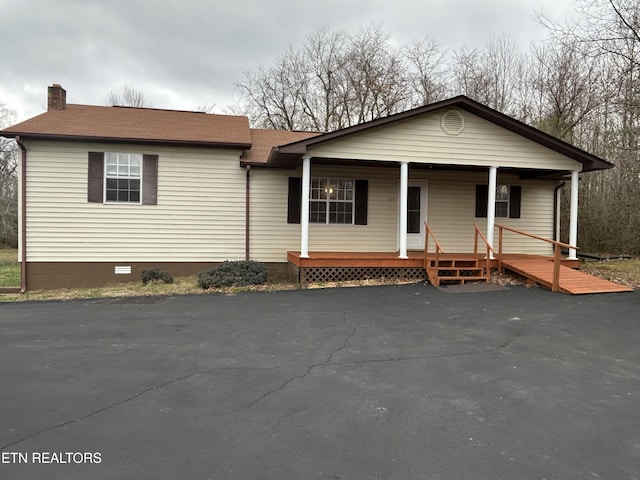 view of front of property with a porch