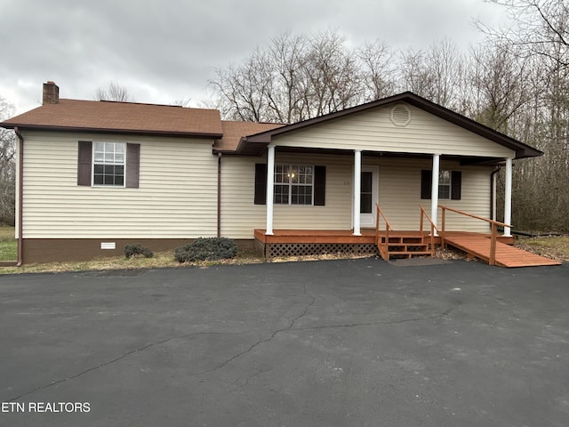 view of front of house with covered porch