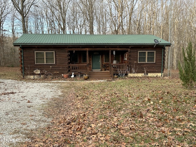 cabin with a porch