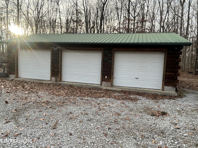 view of garage