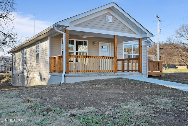 view of front of home featuring covered porch