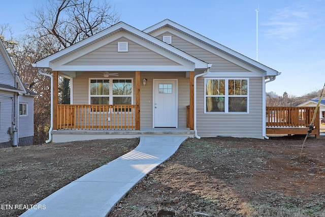 bungalow-style home featuring a porch