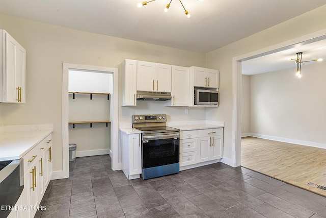 kitchen featuring white cabinets and stainless steel appliances