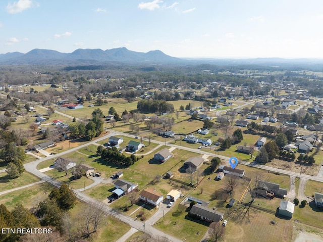 bird's eye view featuring a mountain view