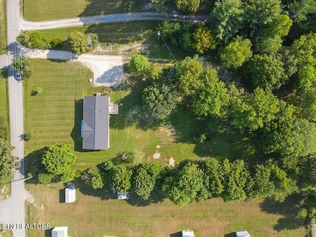 aerial view with a rural view