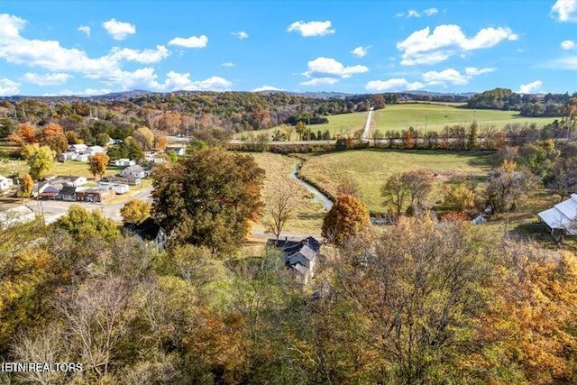 drone / aerial view with a rural view