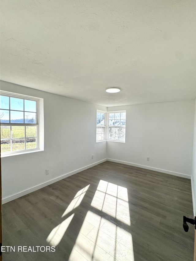 empty room featuring dark hardwood / wood-style floors