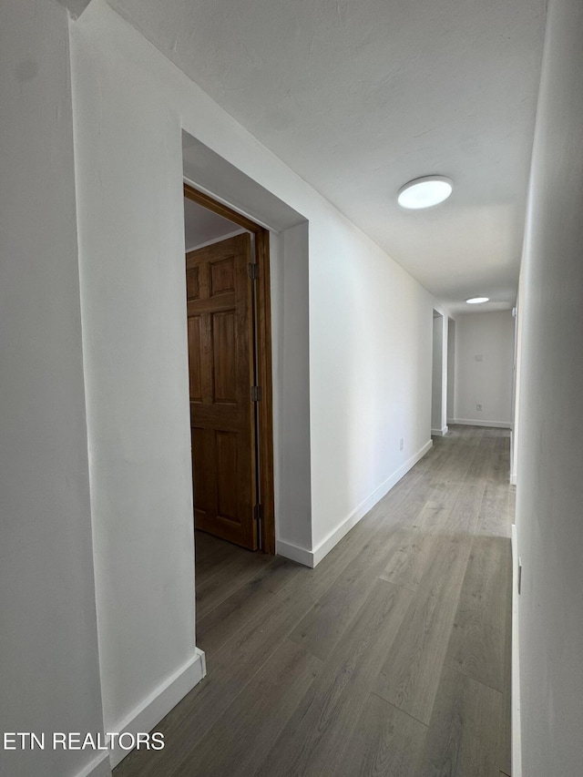 hall featuring wood-type flooring