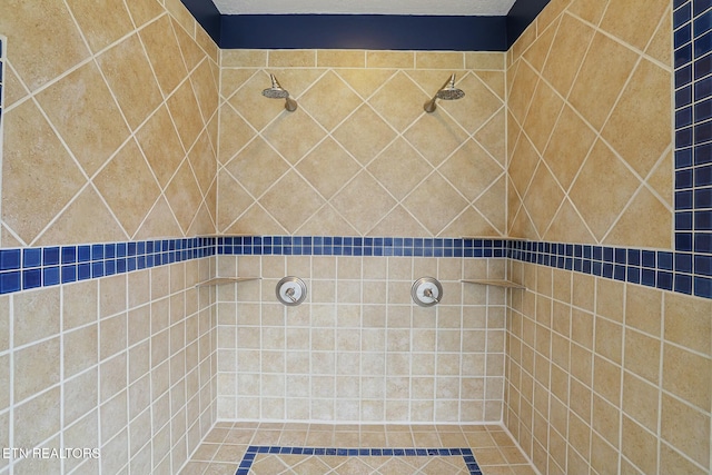 bathroom with tiled shower