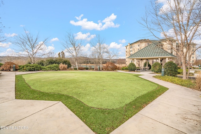 view of yard featuring a gazebo