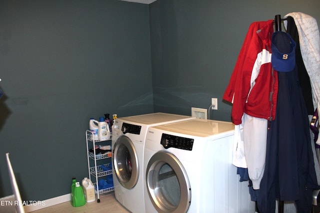 laundry room featuring washer and dryer