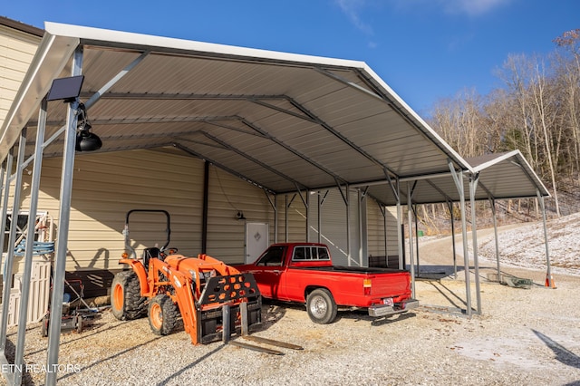 view of car parking with a carport