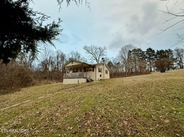 view of yard featuring a porch