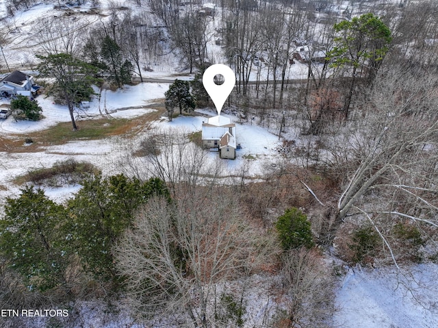 view of snowy aerial view