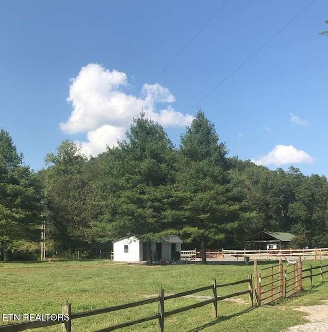 view of yard featuring a rural view