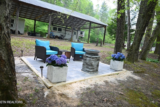 view of patio / terrace with a gazebo