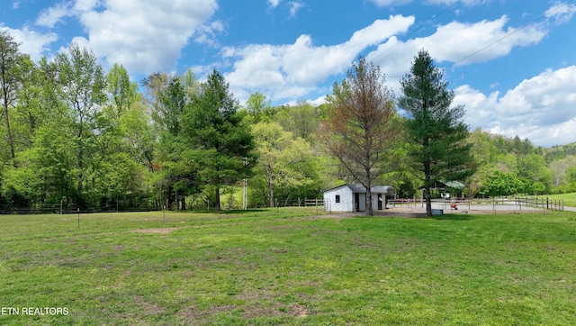 view of yard featuring a rural view