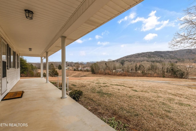 3865 Ballplay Rd, Tellico Plains, TN 37385 - view of yard featuring a patio, a mountain view, and a rural view