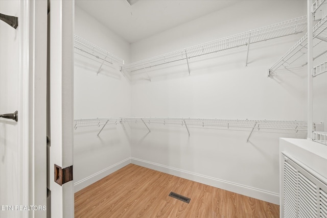 spacious closet with hardwood / wood-style floors