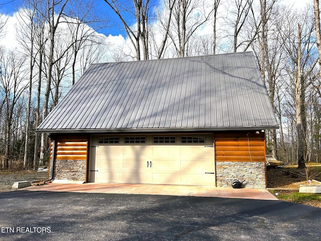 view of garage