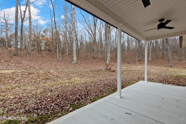 view of patio with ceiling fan