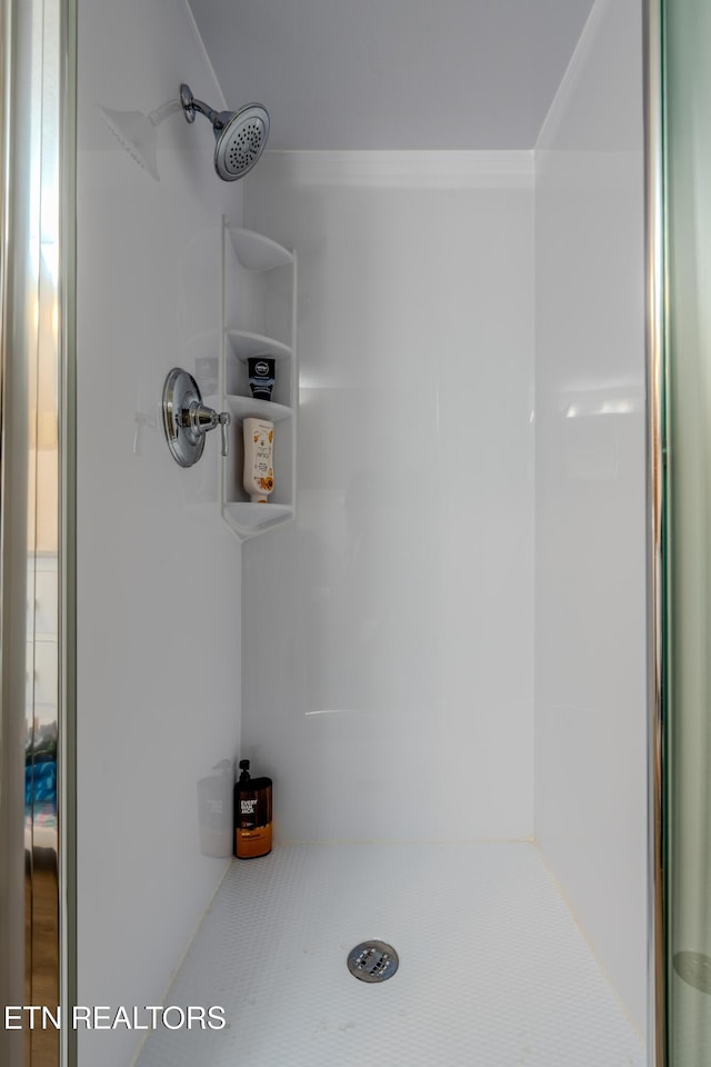 bathroom featuring walk in shower