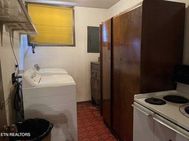 laundry room with hookup for a washing machine and electric panel