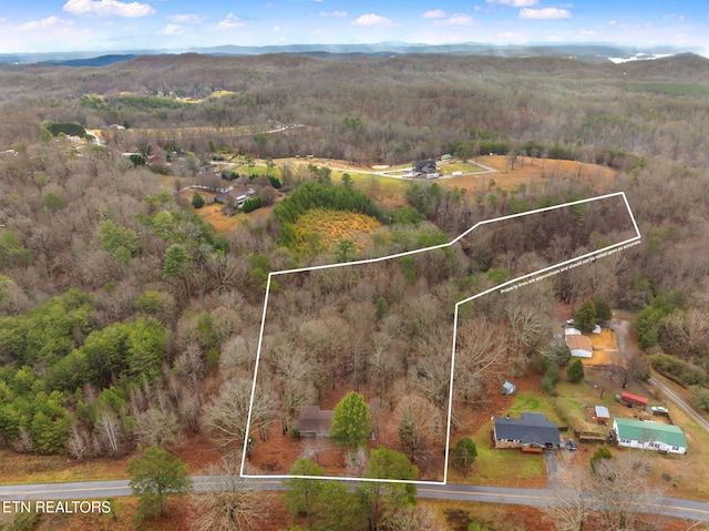 aerial view featuring a mountain view