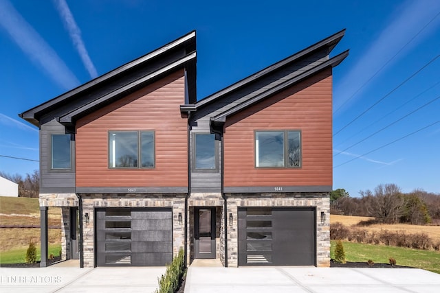 modern home with a garage